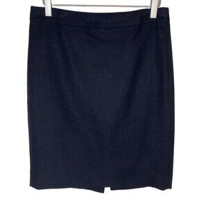 J. Crew Black Wool-Blend Classic Pencil Skirt, Work Skirt, Career, Size 2